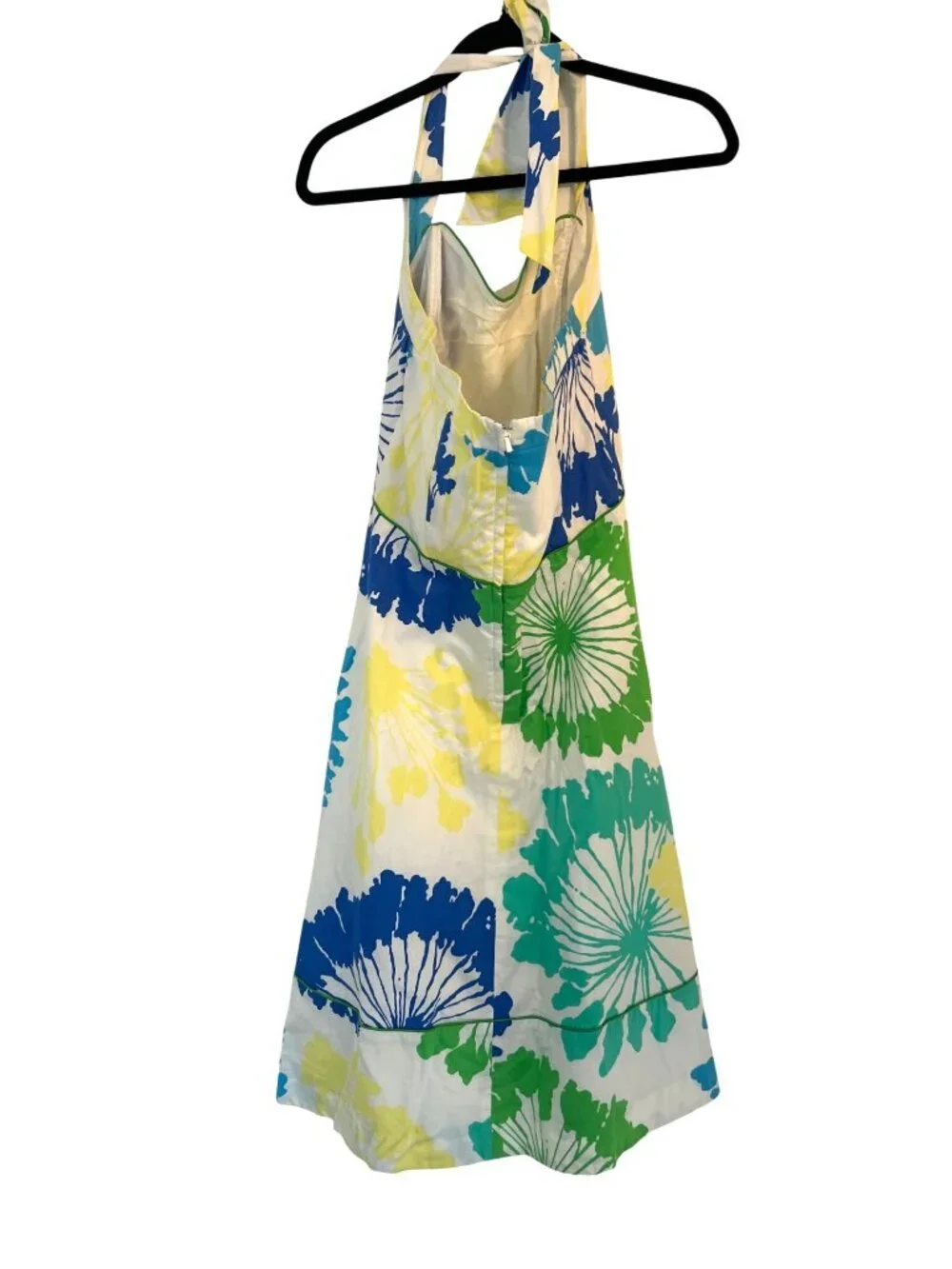 Lilly Pulitzer Halter Blue Green Dress Women's 12 Floral Vacation Sundress - Picture 6 of 12